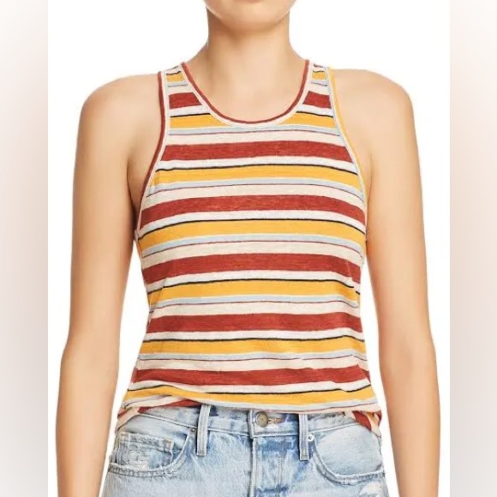 FRAME Ringer Striped Tank Top Size Small